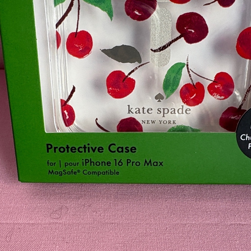 Kate Spade Cherry Design iPhone 16 Pro Max Case NWT - Picture 2 of 5